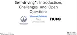 Self-driving: Introduction, Challenges and Open Questions